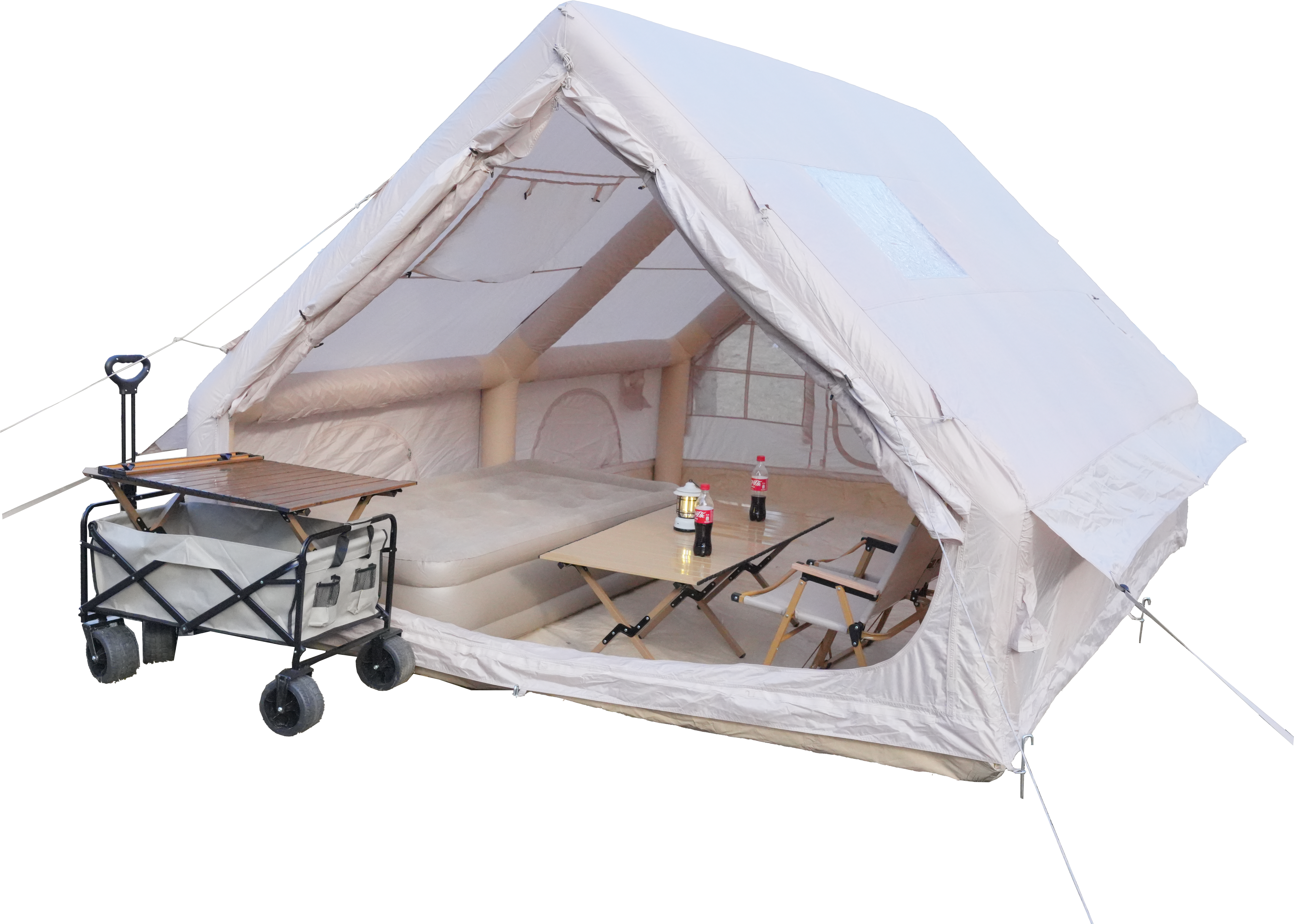 12㎡ Classic Inflatable Camping Tent with AB Door & Double Skylights